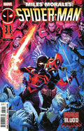 Comic book cover for Marvel's Miles Morales: Spider-Man #31, featuring a dynamic illustrated battle scene with Miles Morales in a black and red suit, a glowing orange energy effect, and other characters in the background. The title 'SPIDER-MAN' is prominently displayed at the top, with the Marvel logo in the upper left.