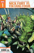 Comic book cover featuring Nick Fury and a green dragon, with Marvel logo.