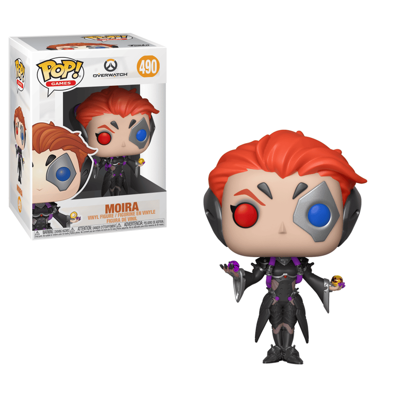 Funko Pop! vinyl figure of Moira from Overwatch with packaging on a white background