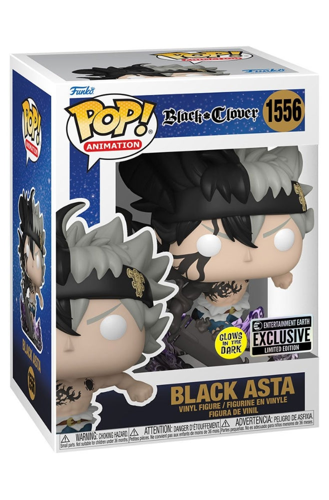 Black Clover Black Asta Glow-in-the-Dark Funko Pop! Vinyl Figure #1556 - Entertainment Earth Exclusive