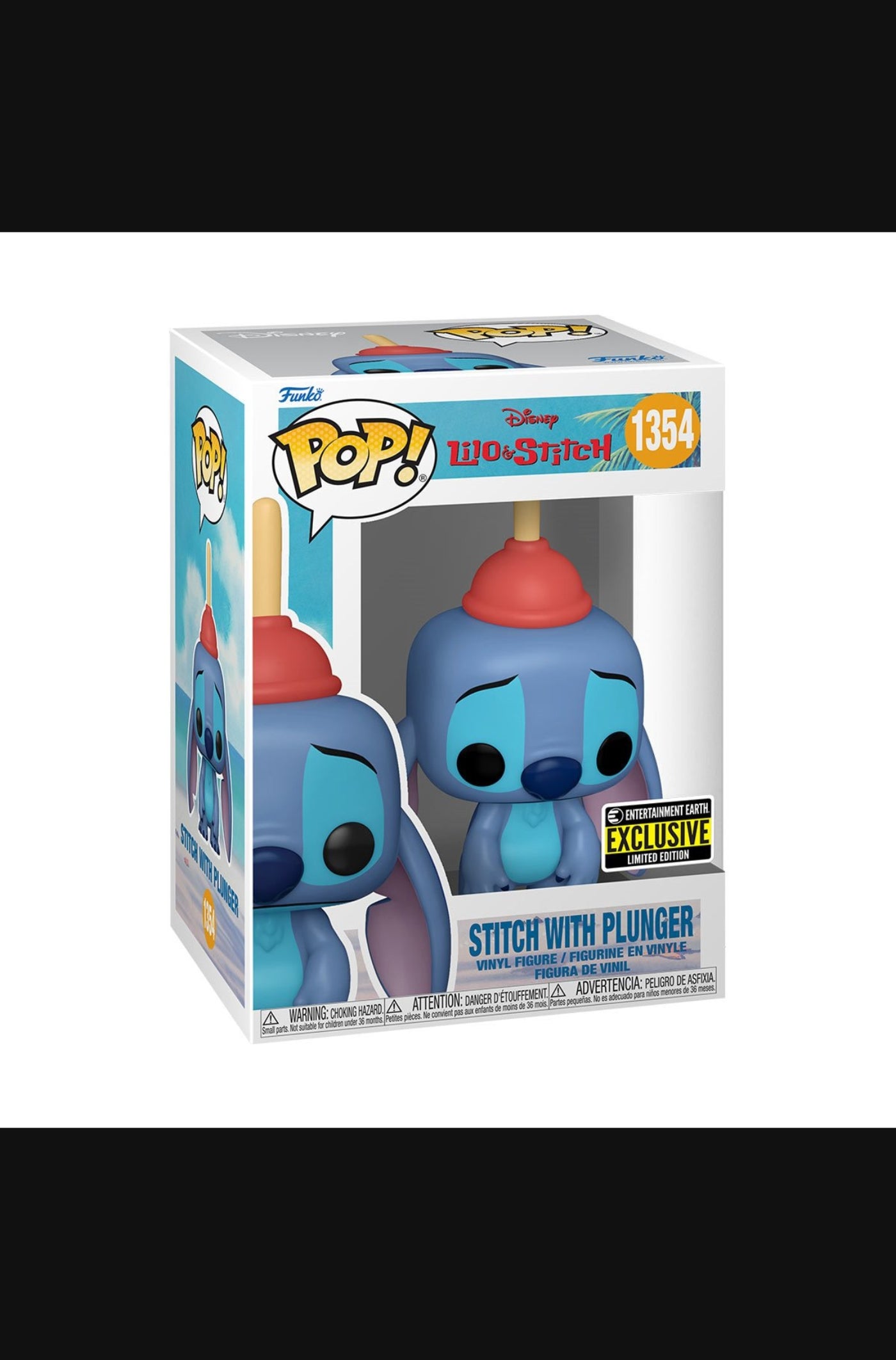 Lilo & Stitch Stitch with Plunger Funko Pop! Vinyl Figure #1354 - Entertainment Earth Exclusive