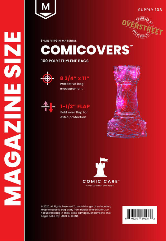 COMICOVERS: Magazine Size PE Bags (Pack of 100)