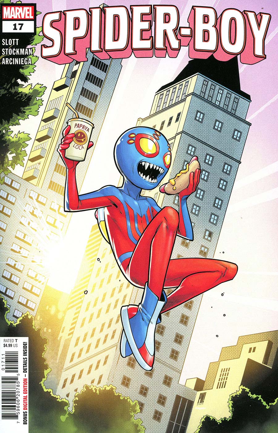 Comic book cover featuring Spider-Boy in a cityscape
