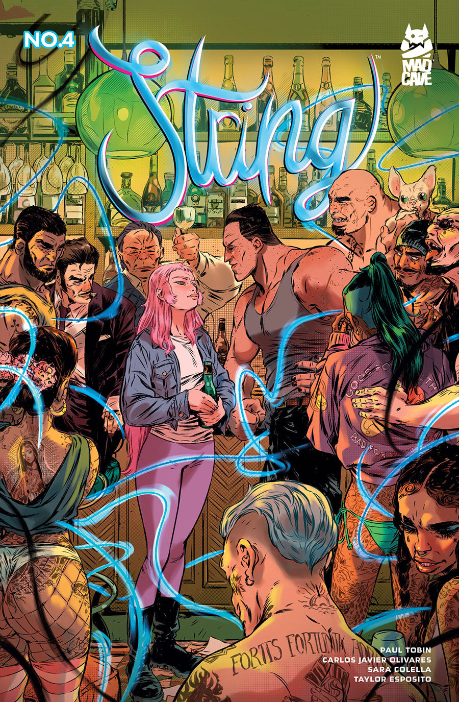 Comic book cover for No. 4 of the 'Sting' series, published by Mud Lion.