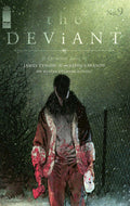 Comic book cover titled 'the deviant' with a character walking in a snowy landscape.