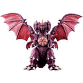 Purple dragon-like creature with red wings on a white background