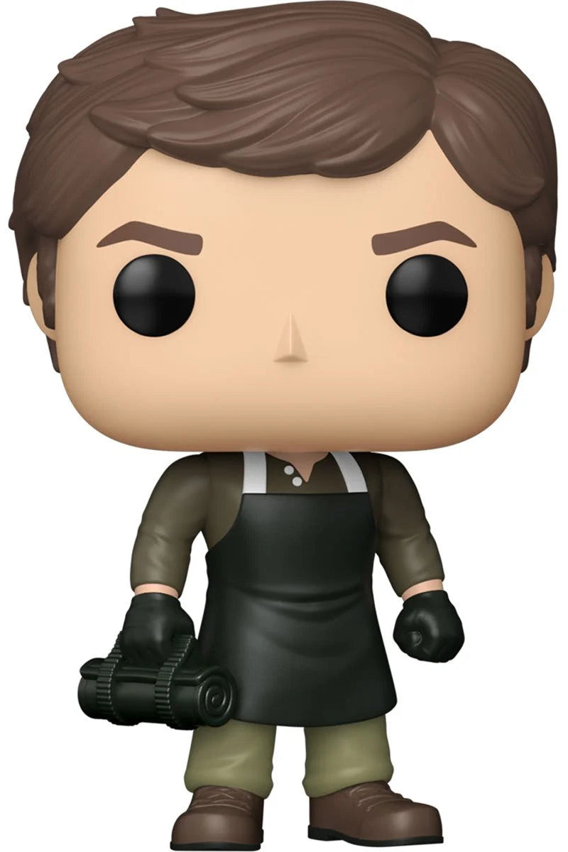 Funko Pop! vinyl figure of a character holding a weapon on a white background