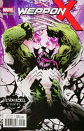 Comic book cover featuring a Venomized superhero with a purple and red background