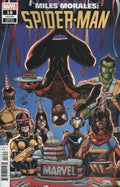 Comic book cover featuring Spider-Man and other characters at a party with 'Marvel' branding.