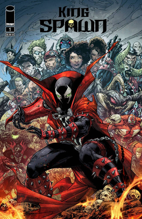 King Spawn Vol. 1 #1F - character:Spawn, CIA, Comics, Demon, era:Modern (1993-Present), Force Reconnaissance, genre:Horror, genre:Superhero, Halloween, Hellspawn, Human, Old, Sales, Scorched, Secret Service, series:King Spawn (2021), Spawn, U.S. Marine Corps, WS827