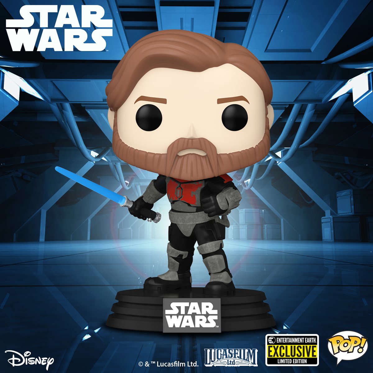 Star Wars: The Clone Wars Obi-Wan Kenobi Mandalorian Armor Pop! Vinyl Figure #599 - Entertainment Earth Exclusive